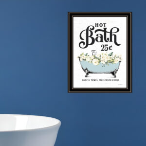 Hot Bath Black Framed Print Bathroom Wall Art