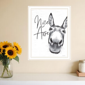 Nice Arse White Framed Print Bathroom Wall Art