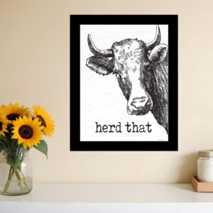 Herd That Black Framed Print Bathroom Wall Art