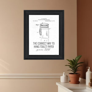 Correct Way to Hang Toilet Paper Black Framed Print Bathroom Wall Art
