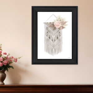 BOHEMIAN MACRAME Black Framed Print Wall Art