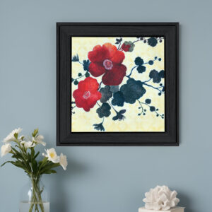 Japanese Blossoms Black Framed Print Wall Art