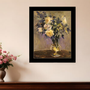 Evening Vase Black Framed Print Wall Art