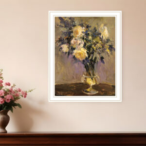 Evening Vase White Framed Print Wall Art