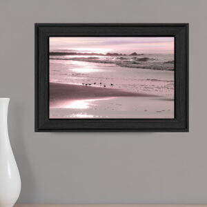 Breakfast On The Beach Black Framed Print Wall Art