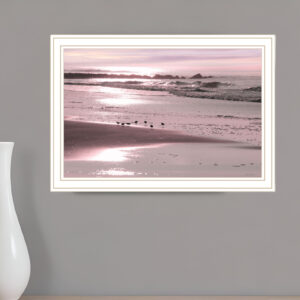 Breakfast On The Beach White Framed Print Wall Art