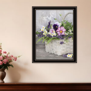 Fresh Garden Basket Black Framed Print Wall Art