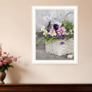 Fresh Garden Basket White Framed Print Wall Art