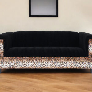 72" Black Velvet Sofa