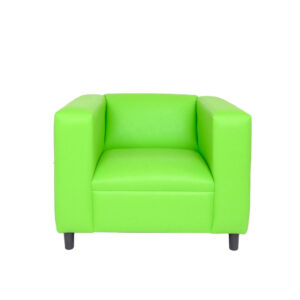 36" Neon Green and Black Faux Leather Club Chair