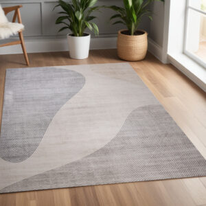 4' X 6' Beige and Brown Abstract Area Rug