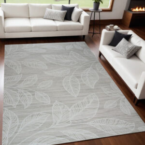 5' X 8' Beige and Ivory Floral Distressed Area Rug