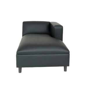 54" Black Faux Leather Lounge Chair
