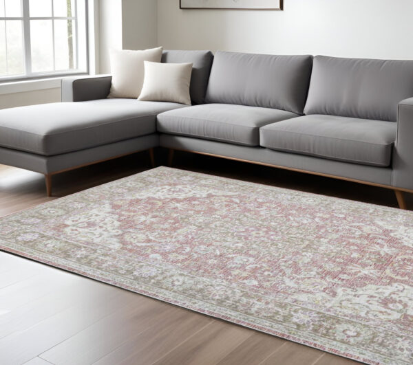 8' X 10' Sage And Gray Medallion Area Rug