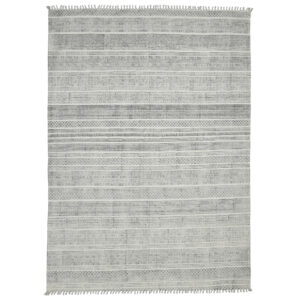 3' X 5' Charcoal Geometric Flatweave Handmade Distressed Area Rug