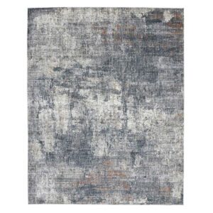 8' X 10' Gray and Ivory Abstract Power Loom Area Rug