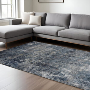 10' X 14' Ivory And Gray Abstract Area Rug