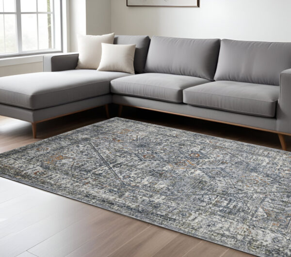 8' X 10' Ivory And Orange Oriental Area Rug