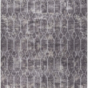 9' X 12' Brown and Ivory Geometric Power Loom Washable Area Rug