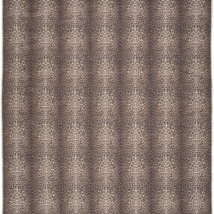 5' X 7' Brown and Ivory Leopard Print Power Loom Washable Non Skid Area Rug