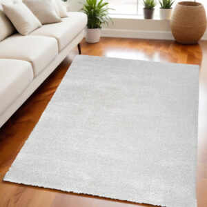 5' X 7' Silver Shag Power Loom Area Rug