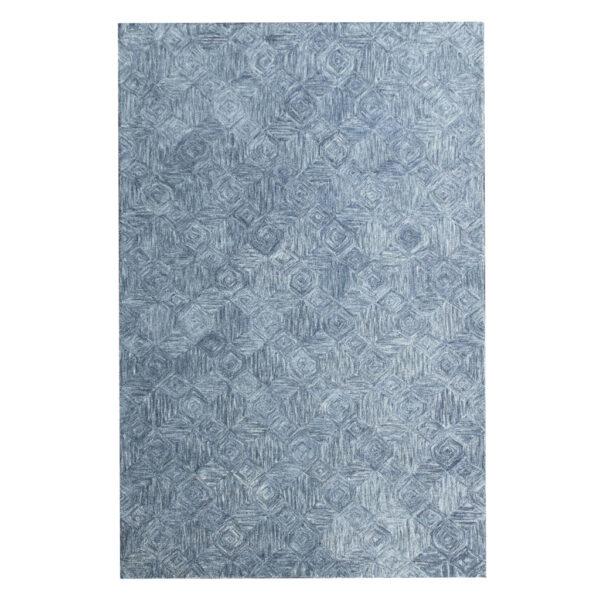 8' X 10' Blue Wool Geometric Hand Tufted Area Rug