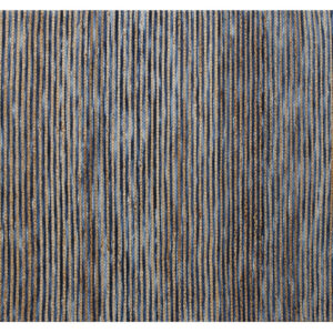 8' X 10' Blue Striped Hand Woven Area Rug