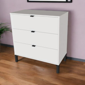 30" White Three Drawer Dresser