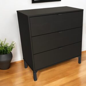 30" Black Three Drawer Dresser