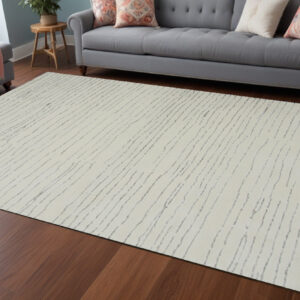 7' X 10' Beige and Gray Abstract Power Loom Distressed Non Skid Area Rug