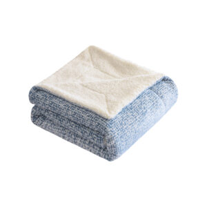 50" X 60" Gray and White Velvet Woven Abstract Plush Throw Blanket