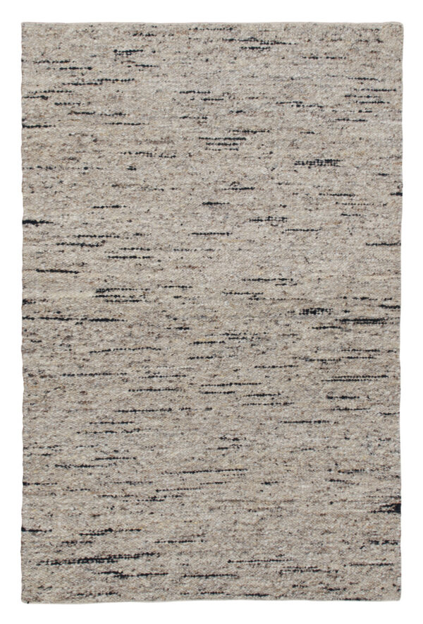 5' X 8' Beige Wool Hand Woven Area Rug