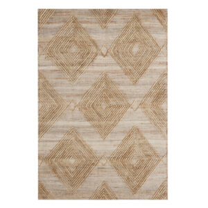 5' X 8' Brown Geometric Hand Woven Area Rug