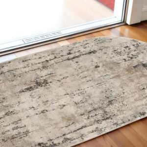 3' X 5' Beige and Gray Abstract Power Loom Area Rug