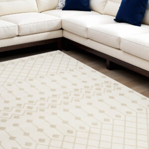 8' X 10' Beige and Ivory Moroccan Power Loom Area Rug