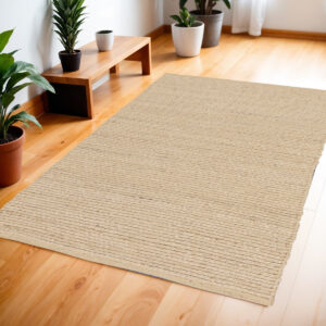 4' X 6' Natural Jute Flatweave Handmade Area Rug