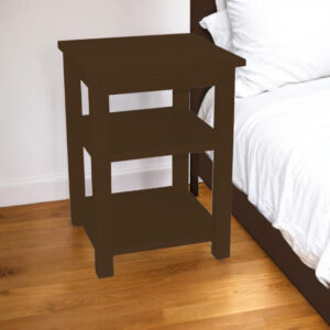 28" Dark Brown Solid Wood Nightstand
