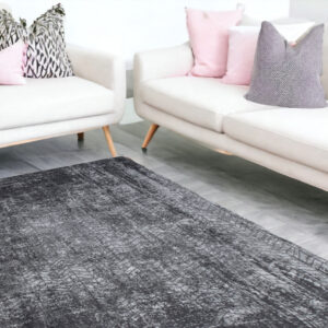 6' X 8' Black and Gray Chevron Non Skid Area Rug