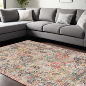 9' X 13' Red Oriental Non Skid Area Rug