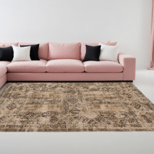 8' X 11' Brown Oriental Non Skid Area Rug