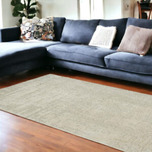8' X 11' Gray and Beige Abstract Non Skid Area Rug