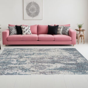 9' X 12' Gray and Ivory Abstract Area Rug