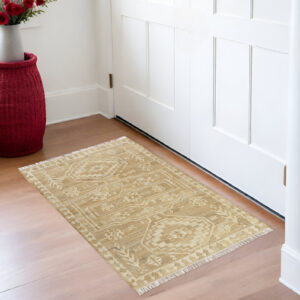 2' X 3' Brown Jute Medallion Hand Woven Area Rug