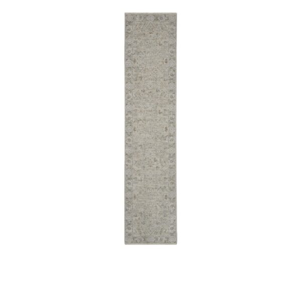10' Gray Floral Runner Rug