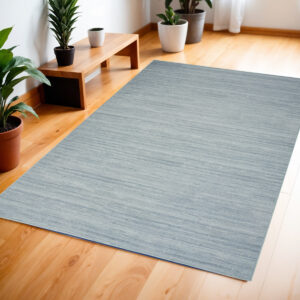 4' X 6' Aqua Abstract Washable Area Rug