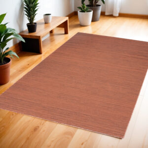 4' X 6' Brick Red Abstract Washable Area Rug