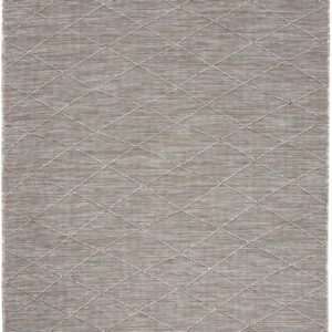 4' X 6' Gray Geometric Power Loom Non Skid Area Rug