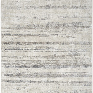4' X 6' Cream and Gray Abstract Non Skid Area Rug