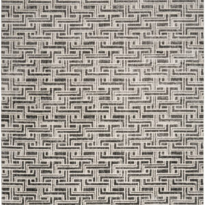 8' X 10' Gray Geometric Distressed Area Rug