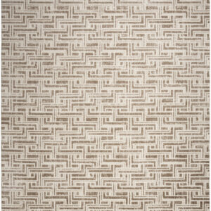 5' X 7' Brown Geometric Distressed Area Rug